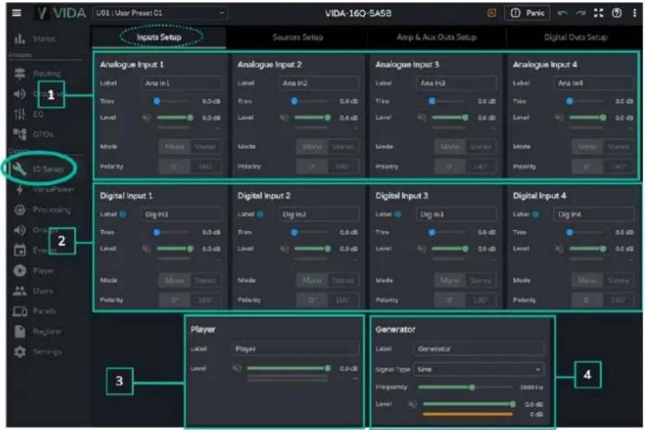Ecler VIDA-48Q - INPUTS SETUP (CONFIGURATION DES ENTREES) - 1