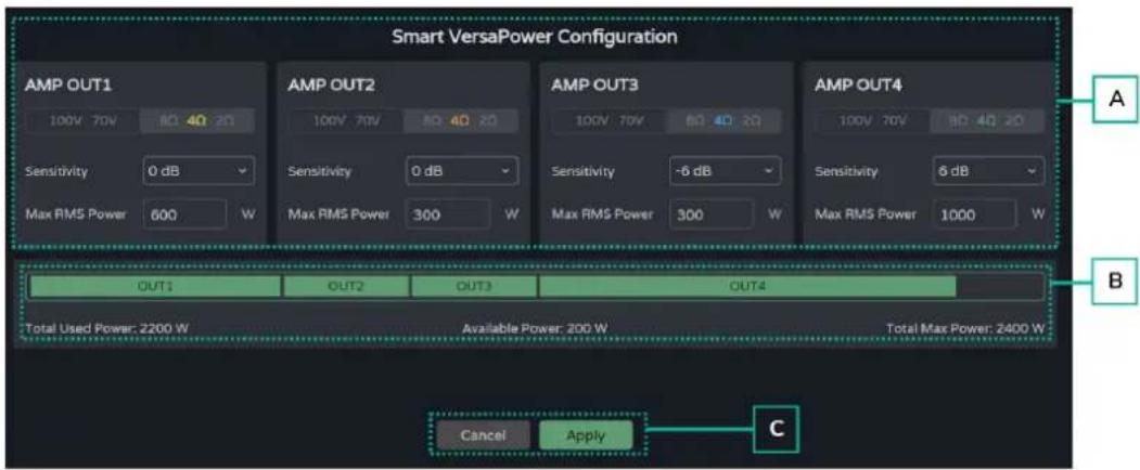 Ecler VIDA-48Q - Configuration de Smart VersaPower - 1