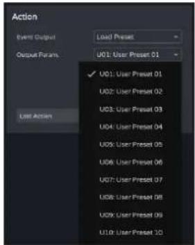 Ecler VIDA-48Q - Action Load Preset : - 1