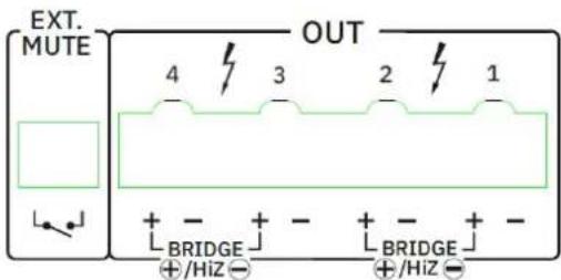 Ecler HADA-4B500 - Mode Bridge et mode Hi-Z - 3