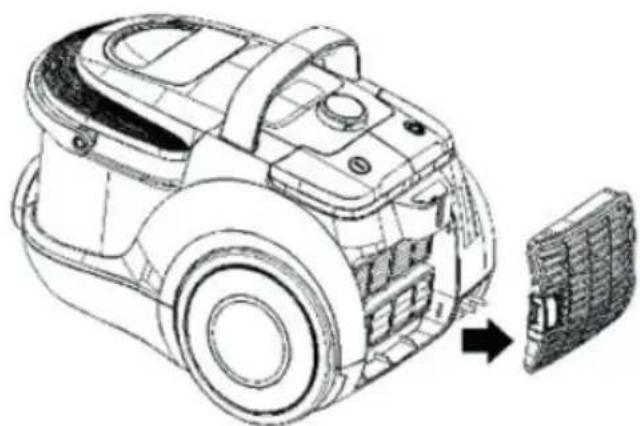 UFESA AP5150 - Replacing the exhaust filter - 1
