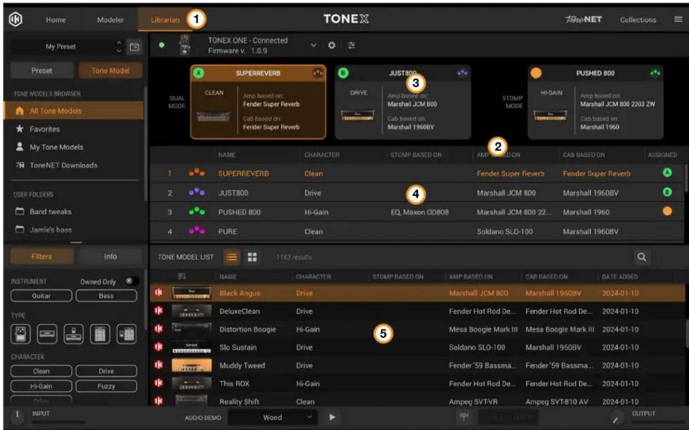 IK Multimedia ToneX One - TONEX Librarian - 1