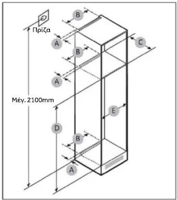 HAIER HBW7519C - Διαστάσεις επίπλου - 1