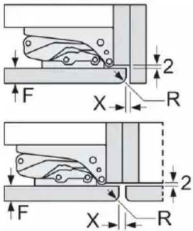 HAIER HBW7519C - Dimensiones de separación recomendadas para bisagras planas (para tipo fijo). - 1