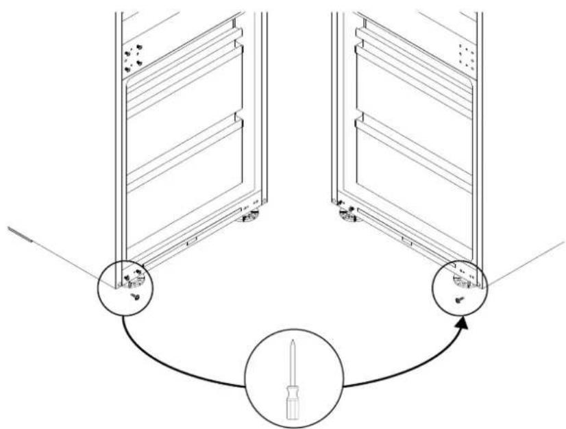 HAIER HBW7518CF - Installing the bottom screw on the opposite side of the refrigerator - 1