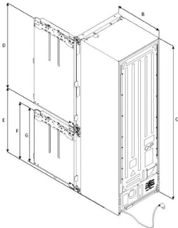 HAIER HBW7518CF - Dimensiones del frigorífico - 2