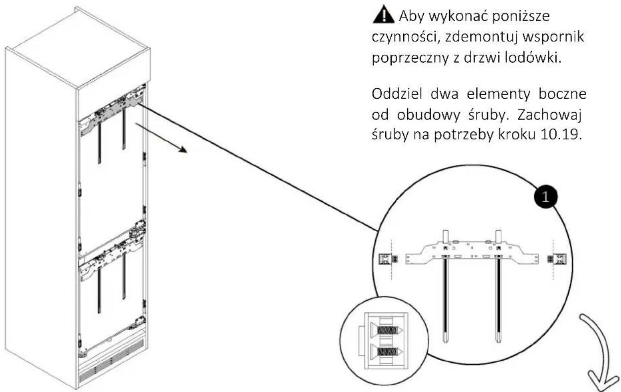 HAIER HBW7518CF - Zdejmowanie wspornika poprzecznego z drzwi lodówki - 1
