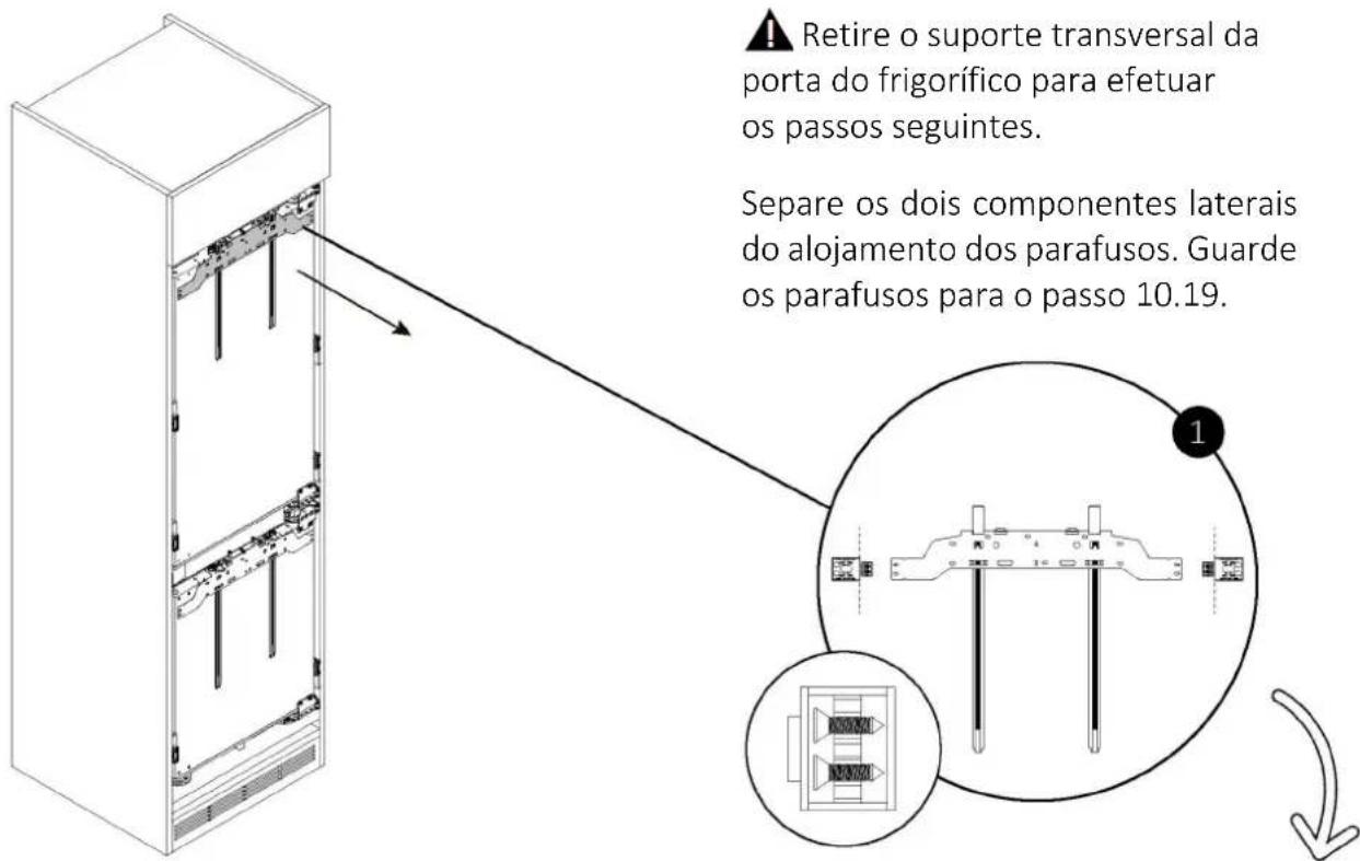HAIER HBW7518CF - Retirar o suporte transversal da porta do frigorífico - 1