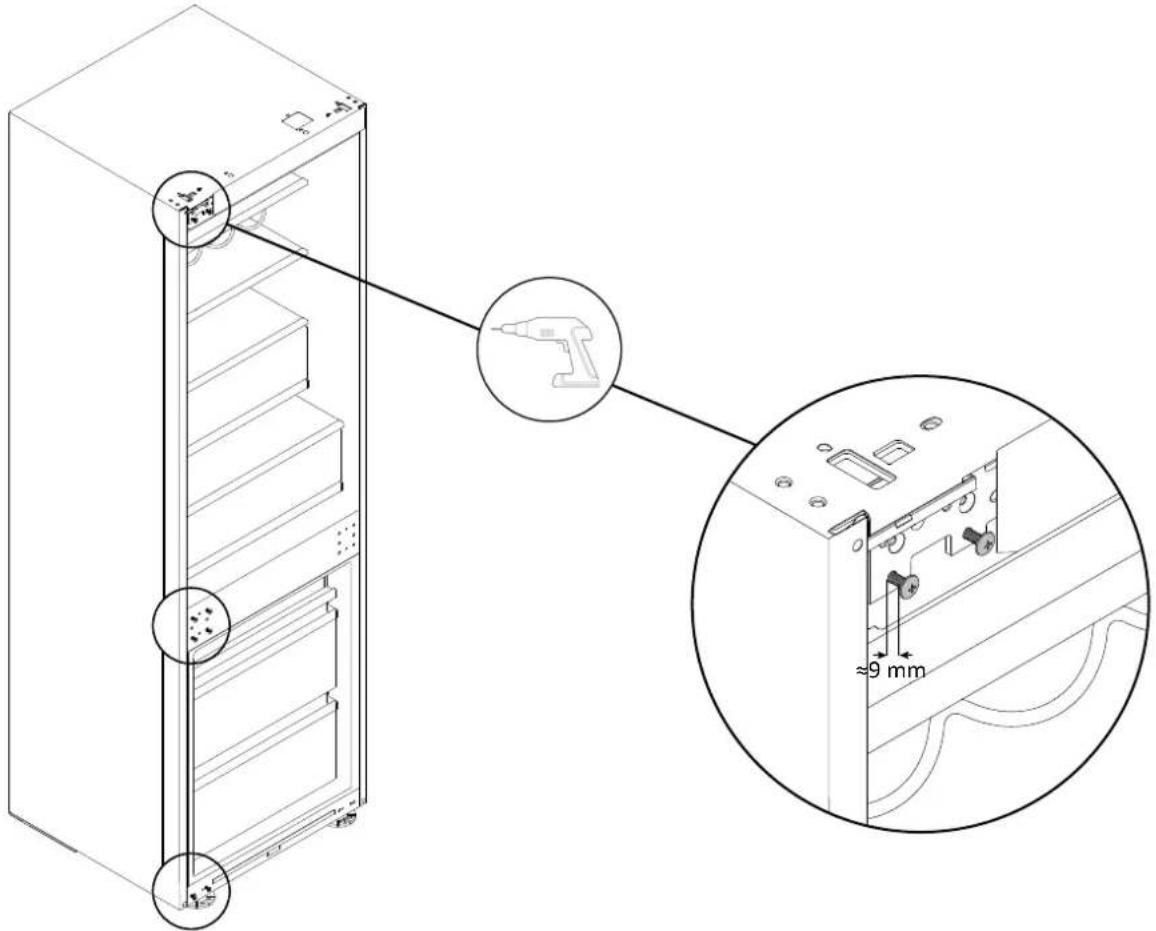 HAIER HBW7518CF - Securing the screws on the opposite side of the refrigerator - 1