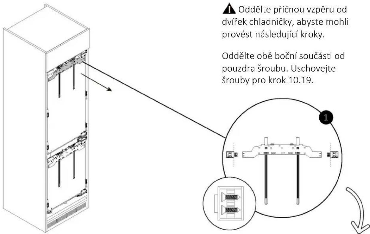 HAIER HBW7518CF - Oddělení příčné vzpěry od dvířek chladničky - 1