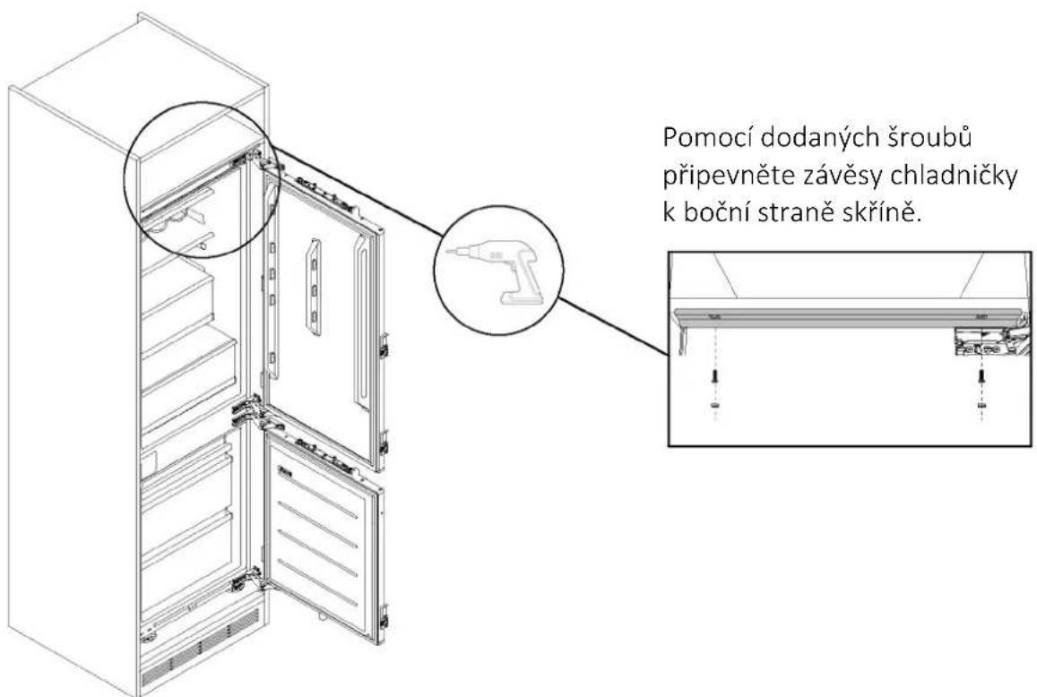 HAIER HBW7518CF - Připevnění chladničky k horní polici - 1