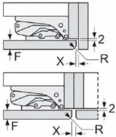 HAIER HBW7519DT - Dimensiones de separacion recomendadas para bisagras planas (para tipo bajo). - 1