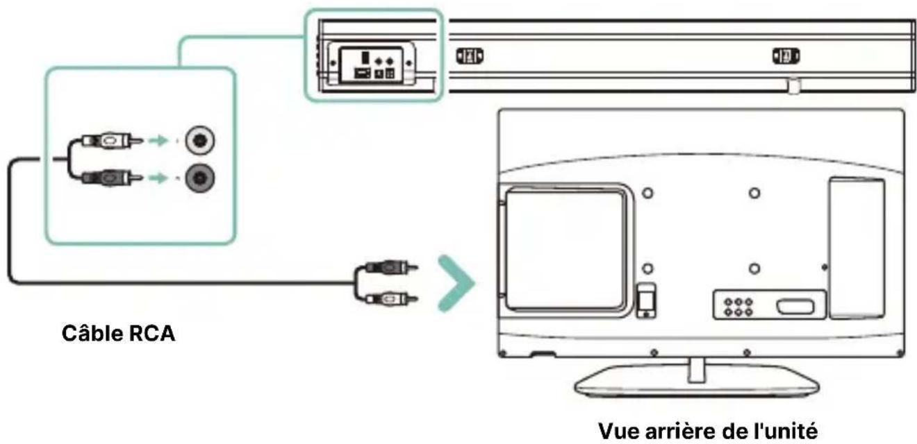 Câble RCA Vue arrière de l'unité