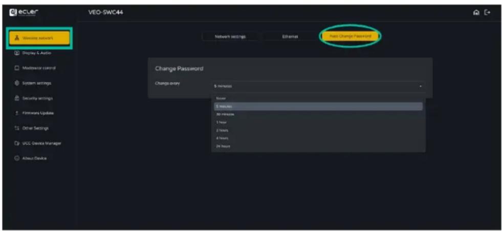 Ecler VEO-SWC44TH - Auto change password (changement automatique du mot de passe) - 1