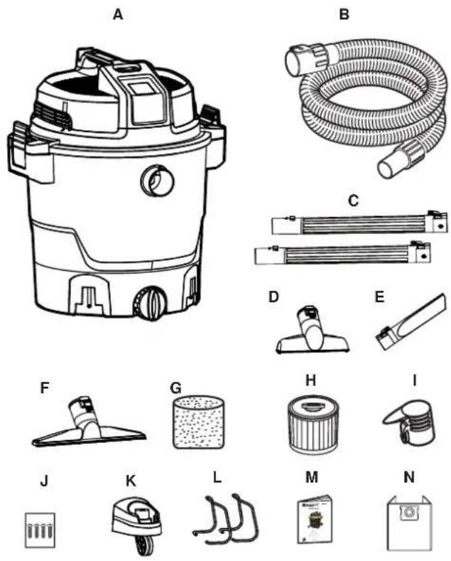 Vacmaster Professional VJH1612PF 0202 - DÉBALLAGE ET VÉRIFICATION DU CONTENU DU CARTON - 1