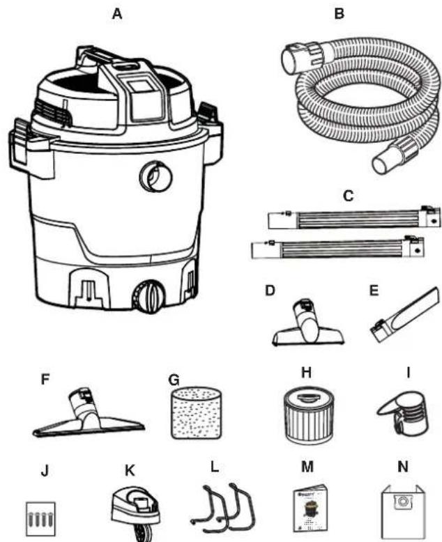 Vacmaster Professional VJH1612PF 0202 - UNPACKING & CHECKING CARTON CONTENTS - 1