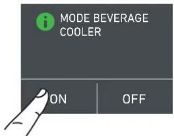 MODE BEVERAGE COOLER ON OFF