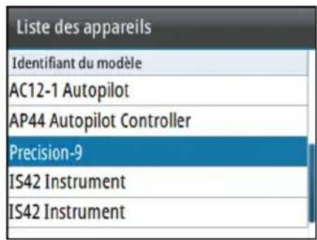 SIMRAD AP44 - Liste des appareils - 1