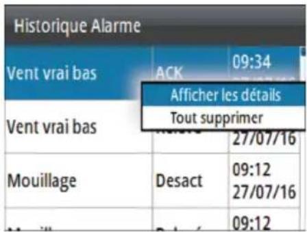 SIMRAD AP44 - Historique d'alarmes - 1
