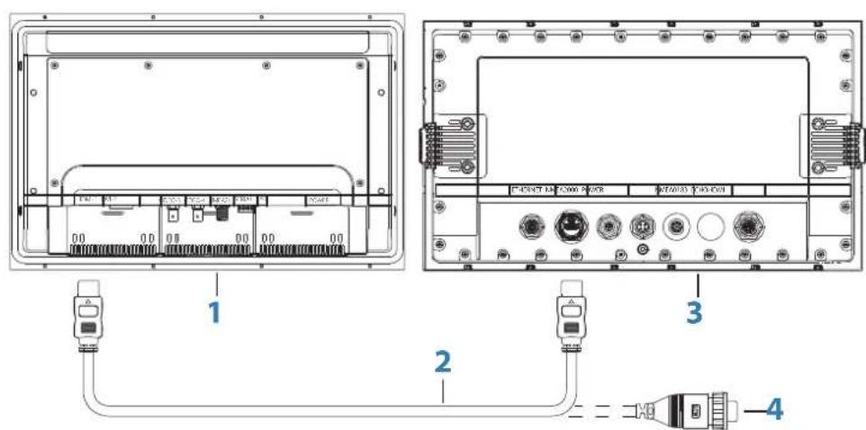 SIMRAD S2009-S2016 - Connexion d'un moniteur externe - 1
