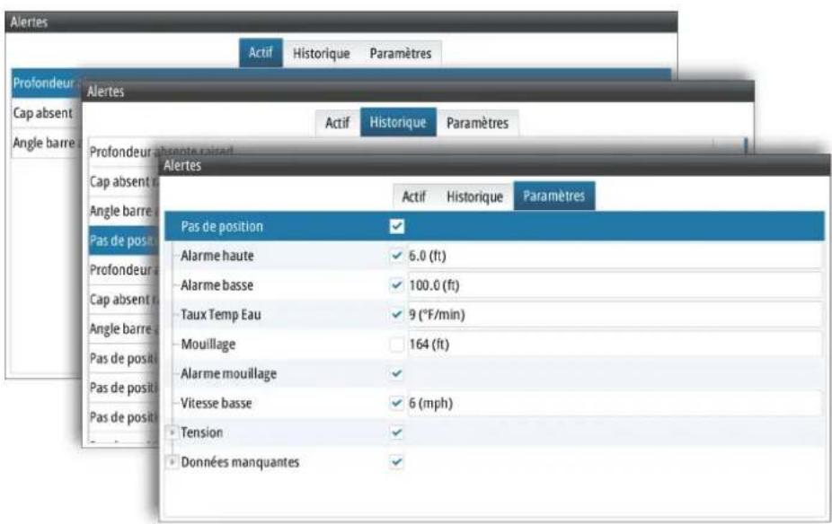 SIMRAD S2009-S2016 - Alertes - 2