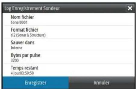SIMRAD S2009-S2016 - Démarrer l'enregistrement des données de log - 1