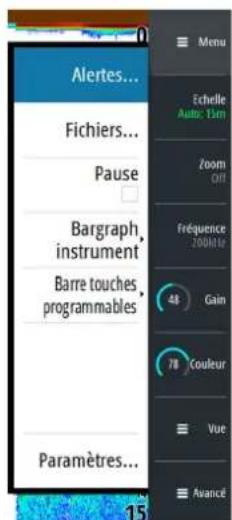 SIMRAD S2009-S2016 - Menu principal et sous-menus - 1