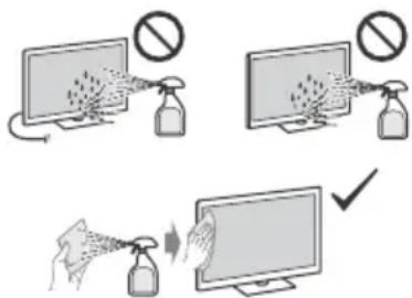 SONY Bravia XR-75XR70 - Obchodzenie się z powierzchnią ekranu/ obudową odbiornika TV i ich czyszczenie - 1