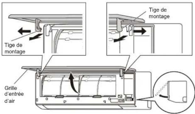 FUJITSU ASHH12KLTA - Dépose de la grille d'entrée d'air - 1