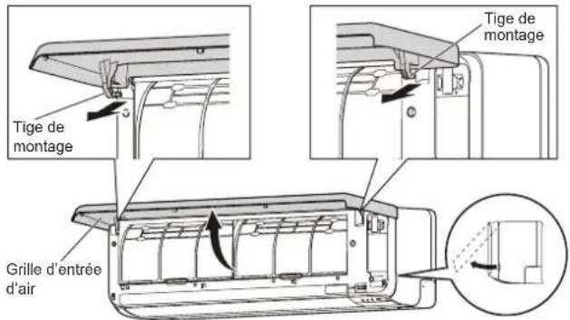 FUJITSU ASHH12KGTG - ■ Dépose de la grille d'entrée d'air - 1