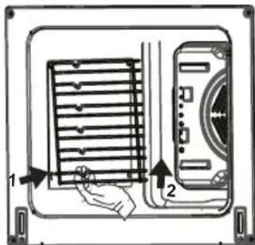 SHARP KF-76VDD19W-DE - Retrait des grilles laterales de support - 1