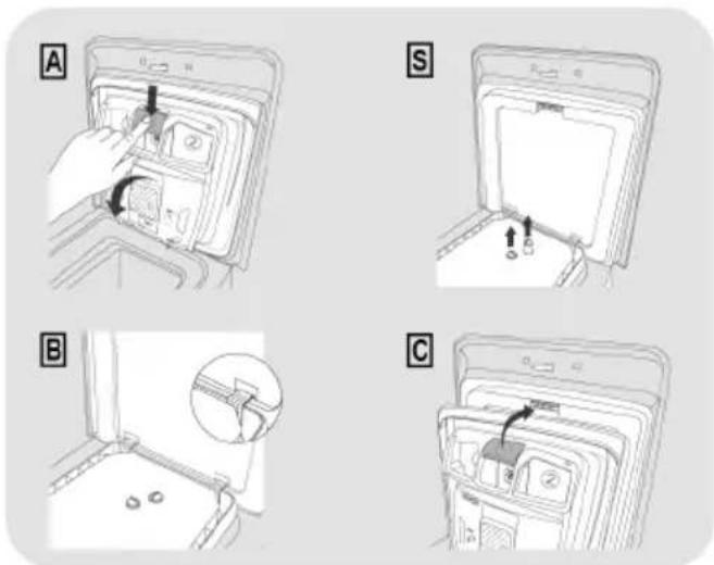 CANDY TCAS265D3-S - Cleaning the detergent dispenser and its compartments - 1