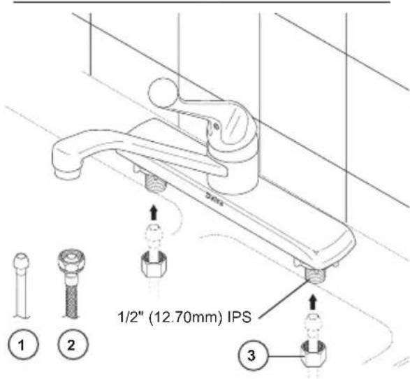 DELTA 100LF-WF - For single hole mount models. - 2