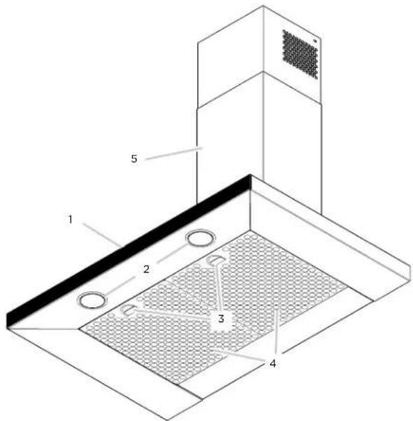 ELICA Volterra EVL424SS - Description of the Hood - 1