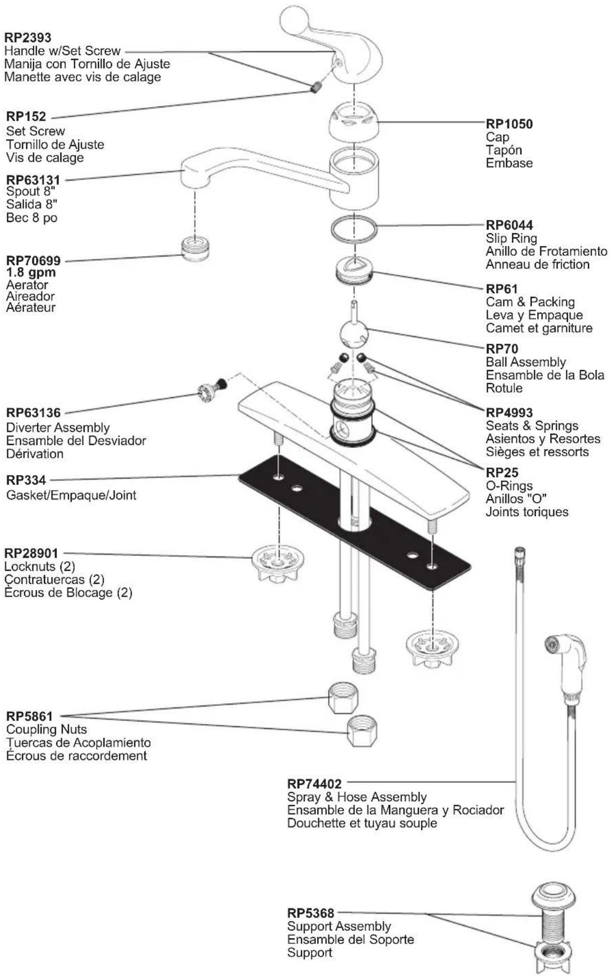 DELTA 101LF-WF - Rincez l'installation et cherchez à déceler des fuites. - 2