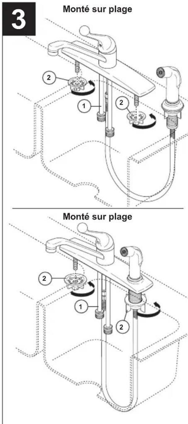 DELTA 101LF-WF - Modèles avec douchette sur plaque de finition. - 1