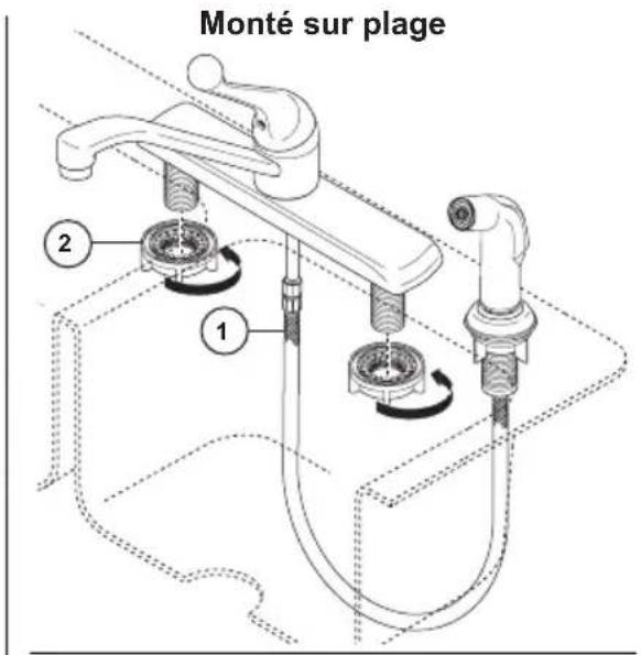 DELTA 101LF-WF - Modèles avec douchette sur plaque de finition. - 2