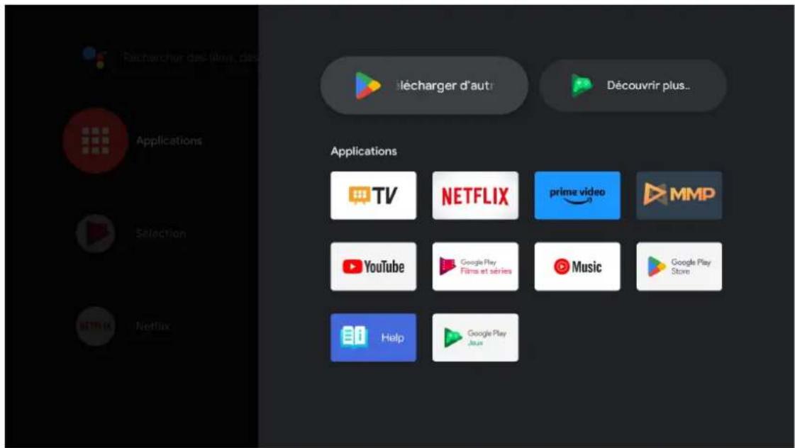 Décharger d'autre Découvrir plus.. Applications TV NETFLIX prime video MMP YouTube Google Play Films et séries Music Google Play Store Help Google Play Joue