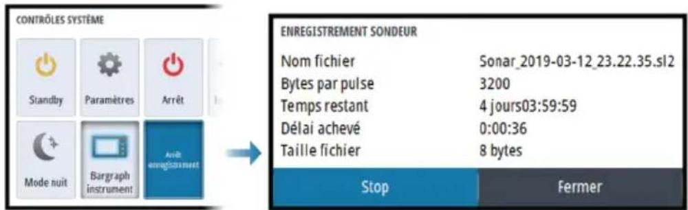 SIMRAD Cruise - Arrêt de l'enregistrement des données du log - 1