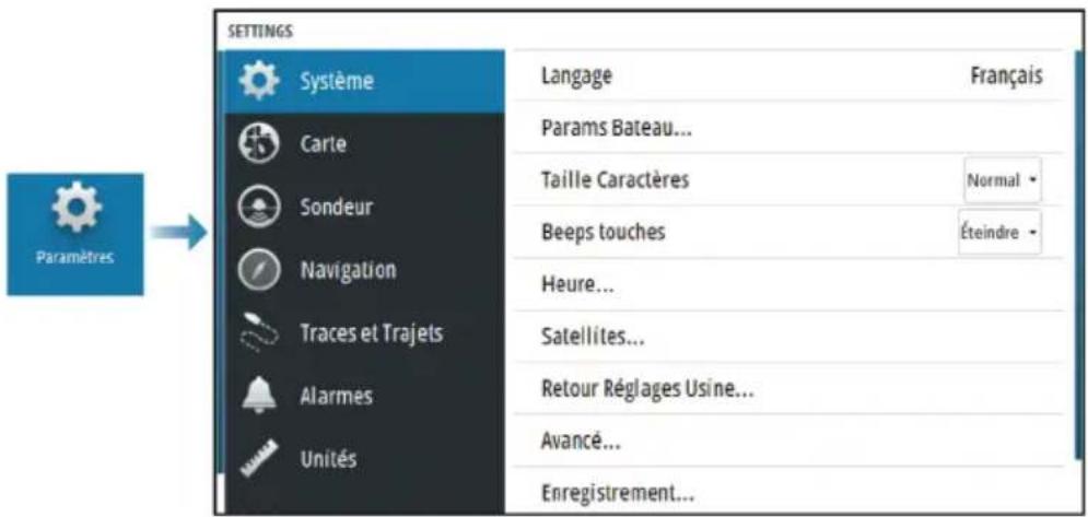 SIMRAD Cruise - Paramètres système - 1