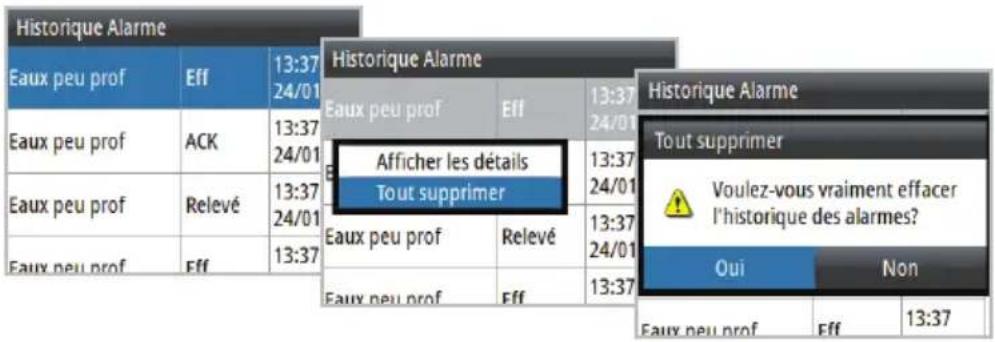SIMRAD IS35 - Effacer l'historique des alarmes - 1
