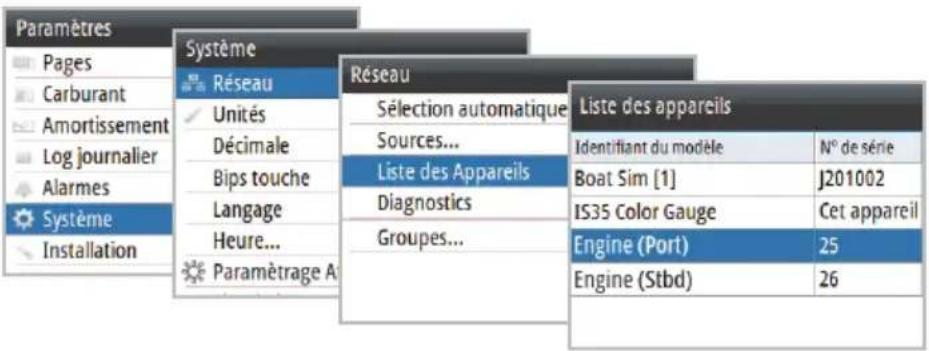 SIMRAD IS35 - Liste des appareils - 1