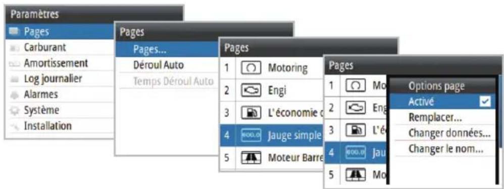SIMRAD IS35 - Activation/désactivation d'une page - 1