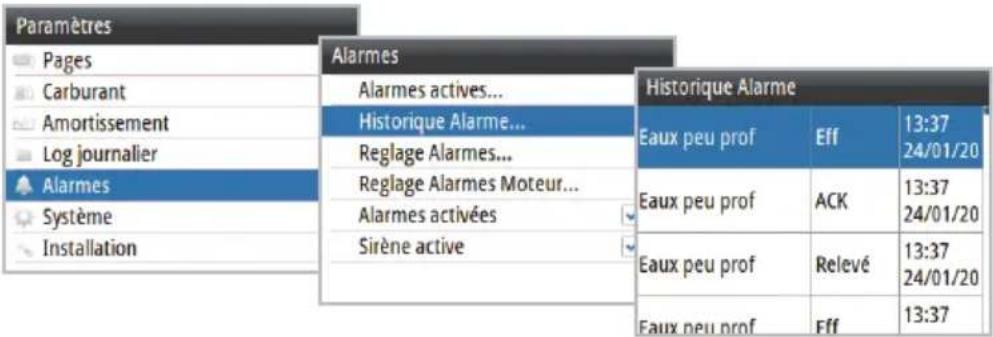 SIMRAD IS35 - Historique d'alarmes - 1