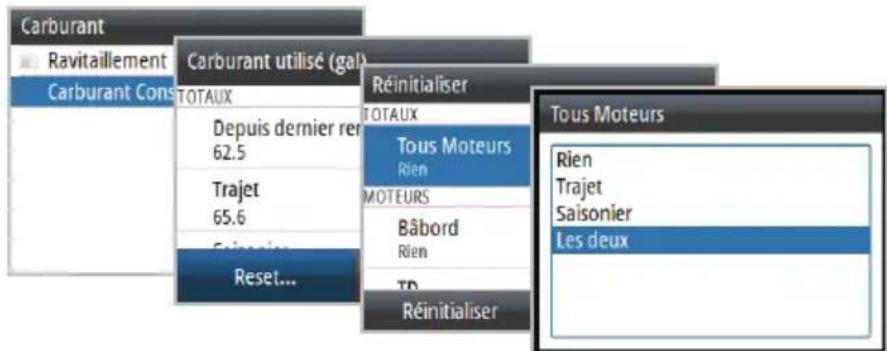 SIMRAD IS35 - Réinitialisation du carburant consommé - 1