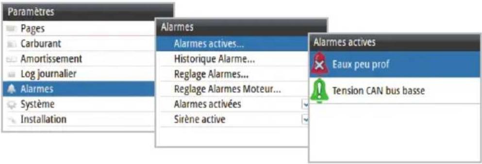SIMRAD IS35 - Alarmes actives - 1