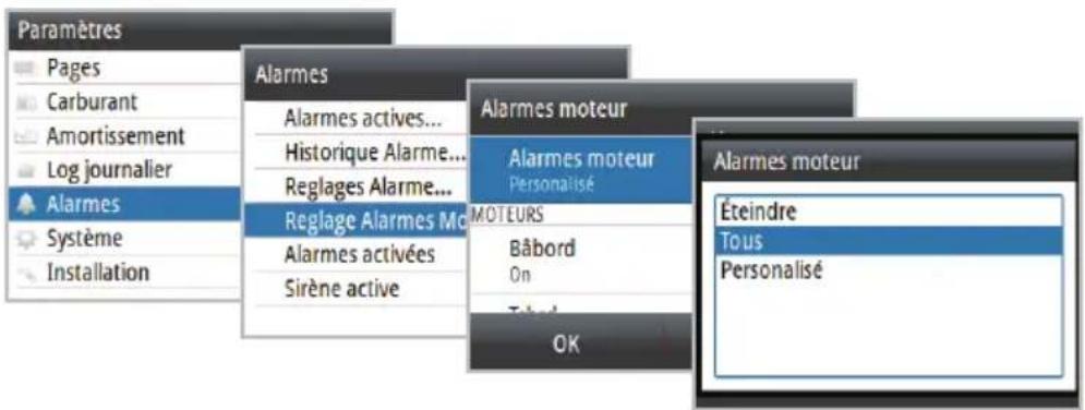 SIMRAD IS35 - Réglages de l'alarme de moteur - 1