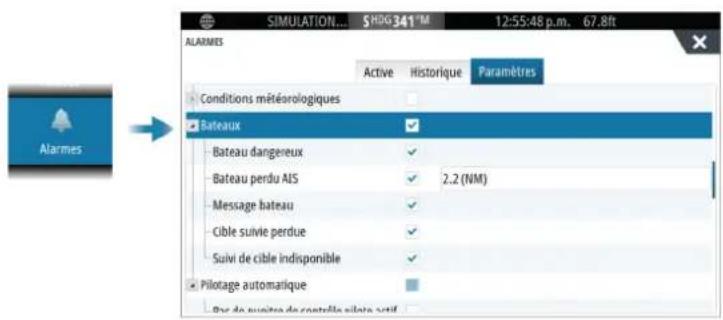 SIMRAD NSO evo3S - Alarmes du bateau - 1