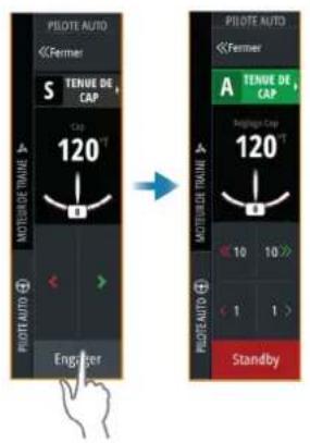 SIMRAD NSO evo3S - Activation et désactivation du pilote automatique - 1