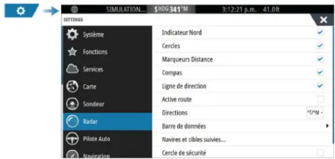 SIMRAD NSO evo3S - Réglages de l'alarme MARPA - 1